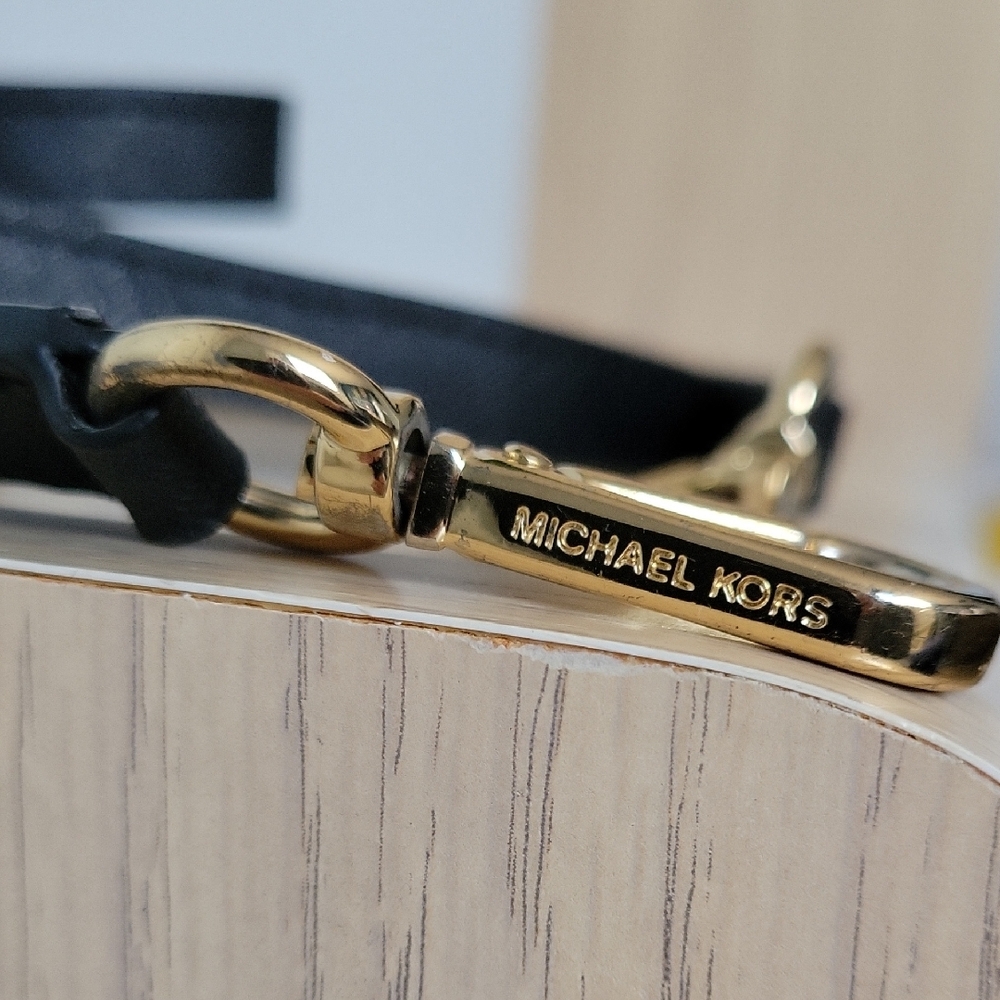 Michael Kors Long Black and Gold Replacement Strap - Picture 2 of 3